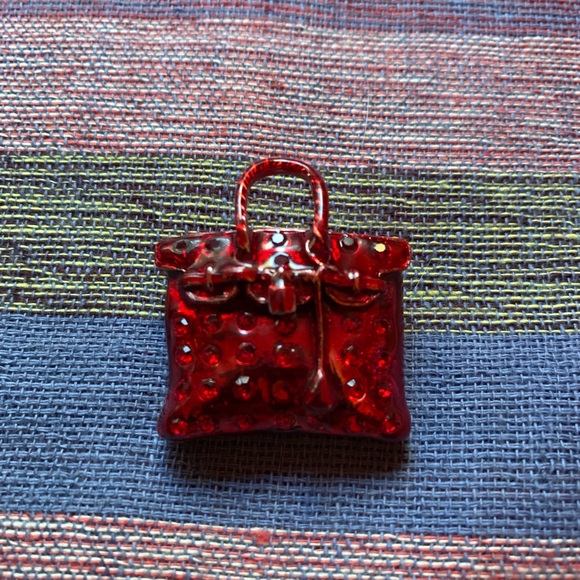 Ruby red purse brooch - Picture 2 of 7